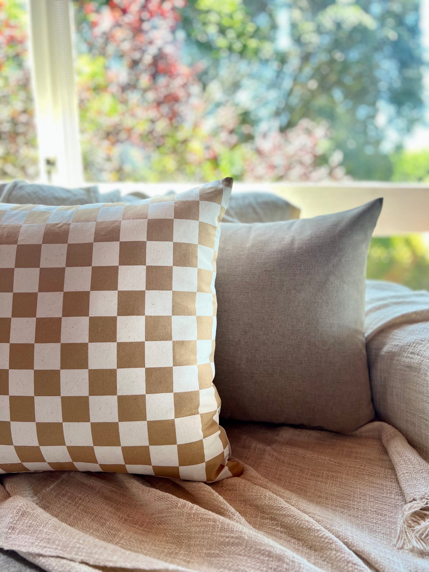 Latte Check Set - Cushion Cover Set