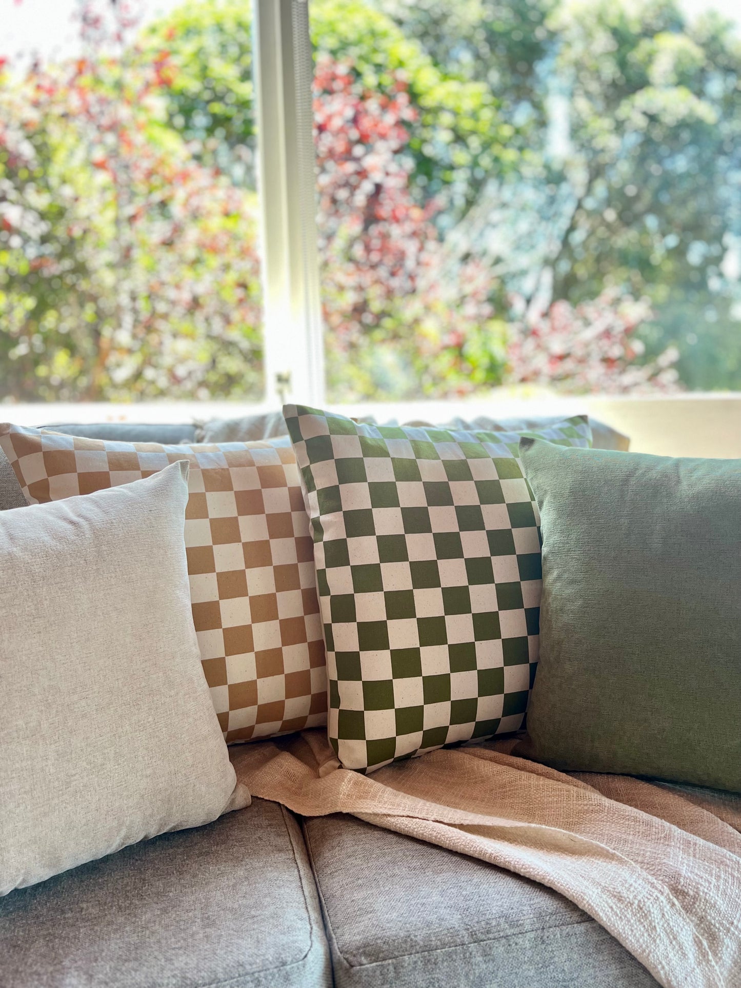 Latte Check Set - Cushion Cover Set