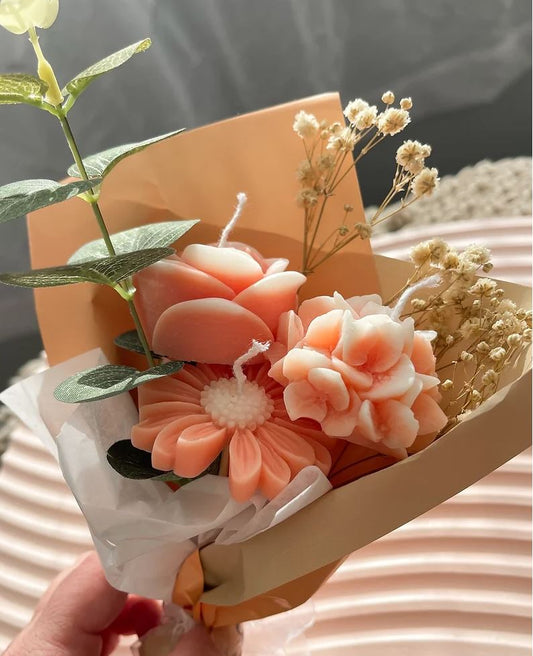 Coral Mini Bouquet - Candle flower Bouquet