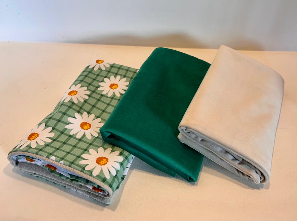 Green Daisy Check Set - Cushion Cover Set