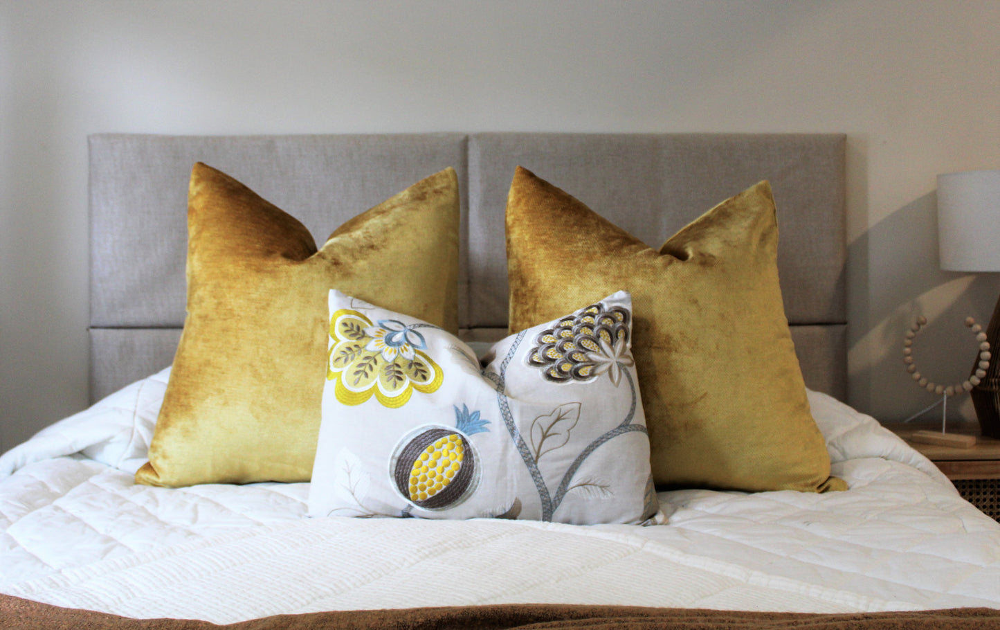 Sunshine Embroidery Bed Set - Cushion Cover Bed Set
