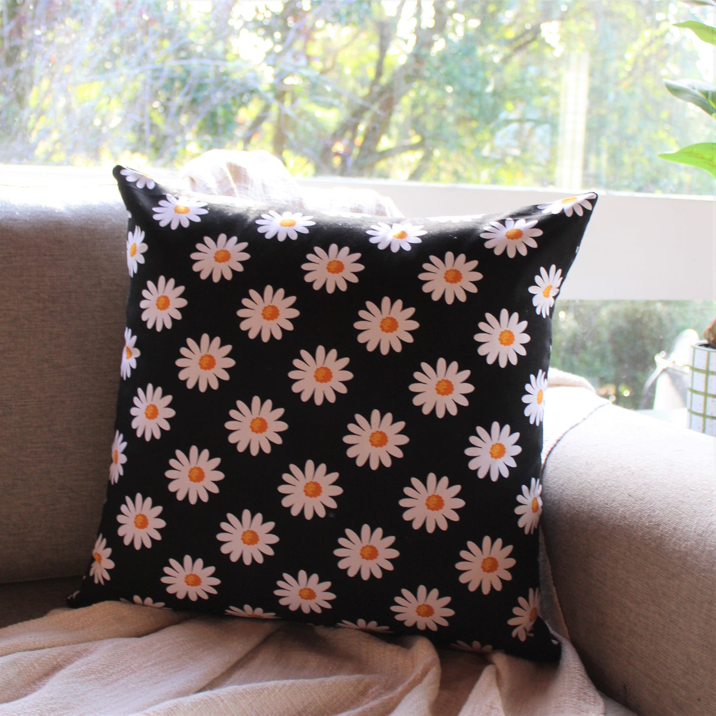 Midnight Daisy - Cushion Cover - 50cm x 50cm