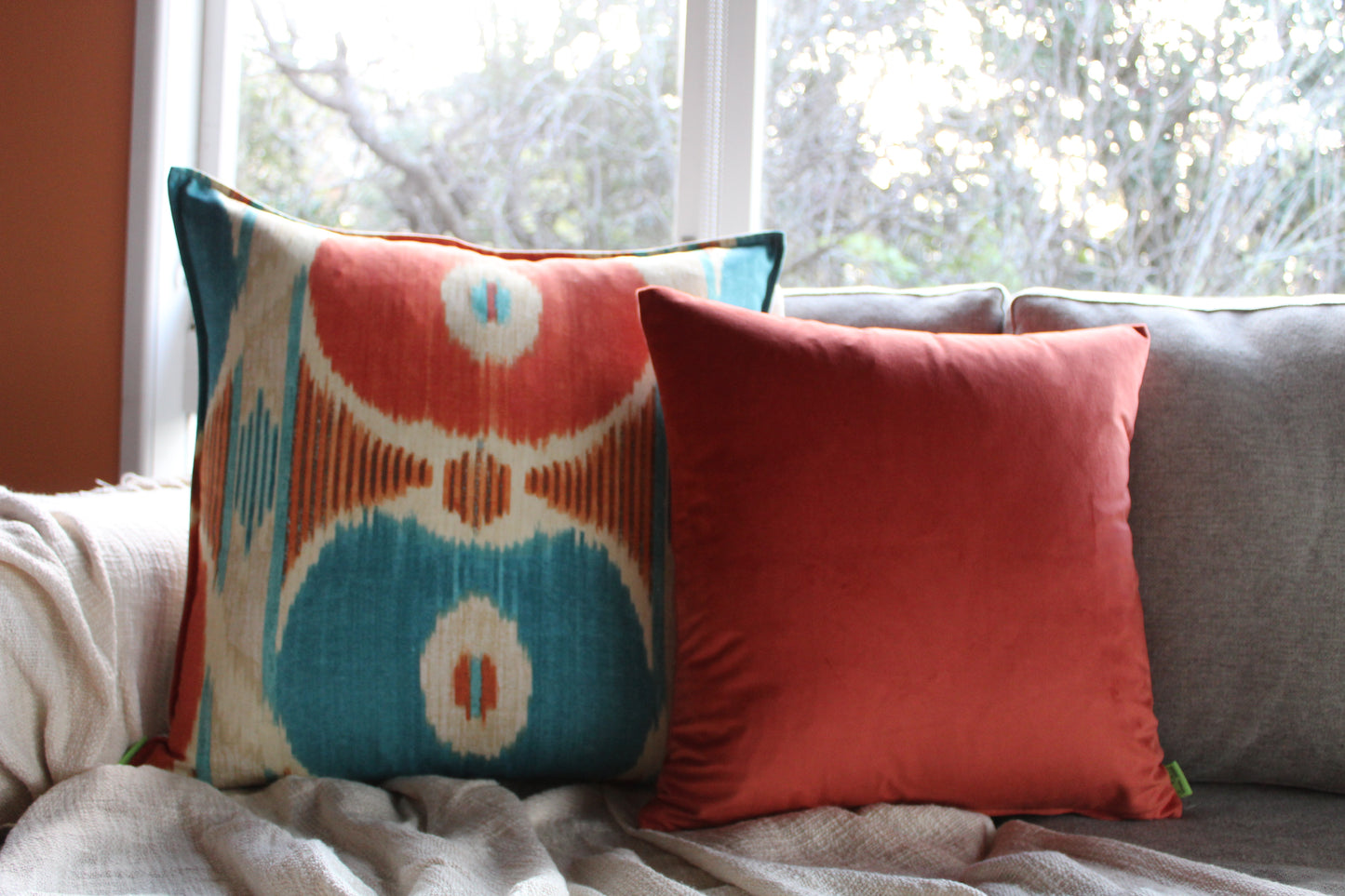 Vintage Blue/Orange Set - Cushion Cover Set