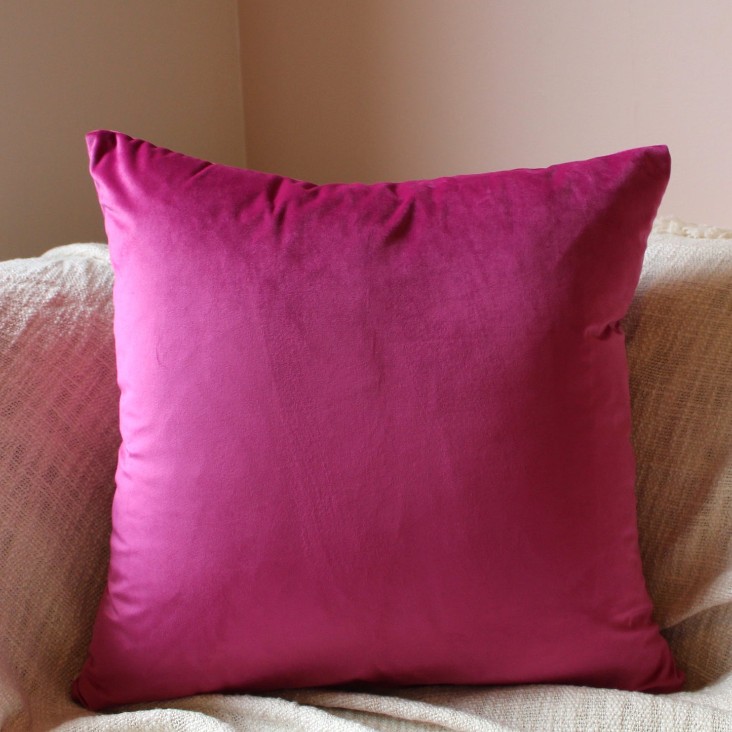Bright Pink Velvet - Cushion Cover