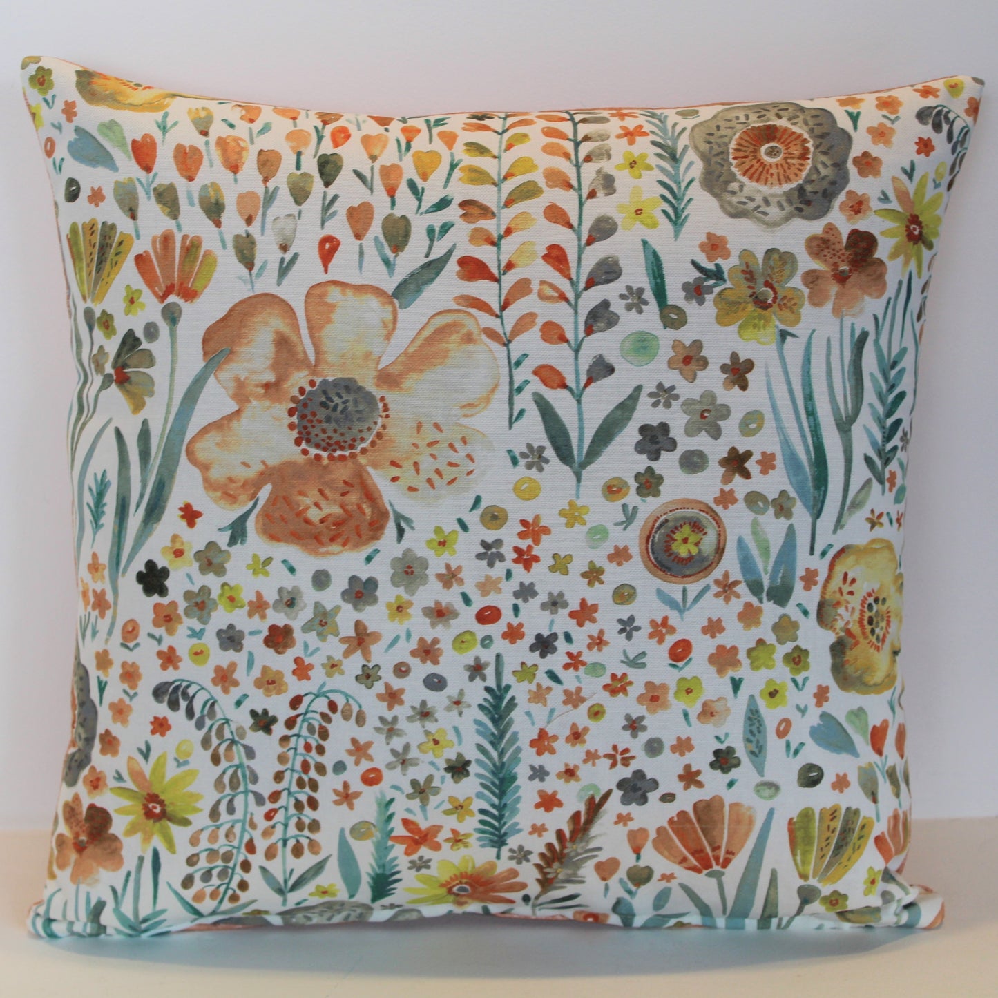 Summery Orange Flowers - Cushion Cover - 45cm x 45cm
