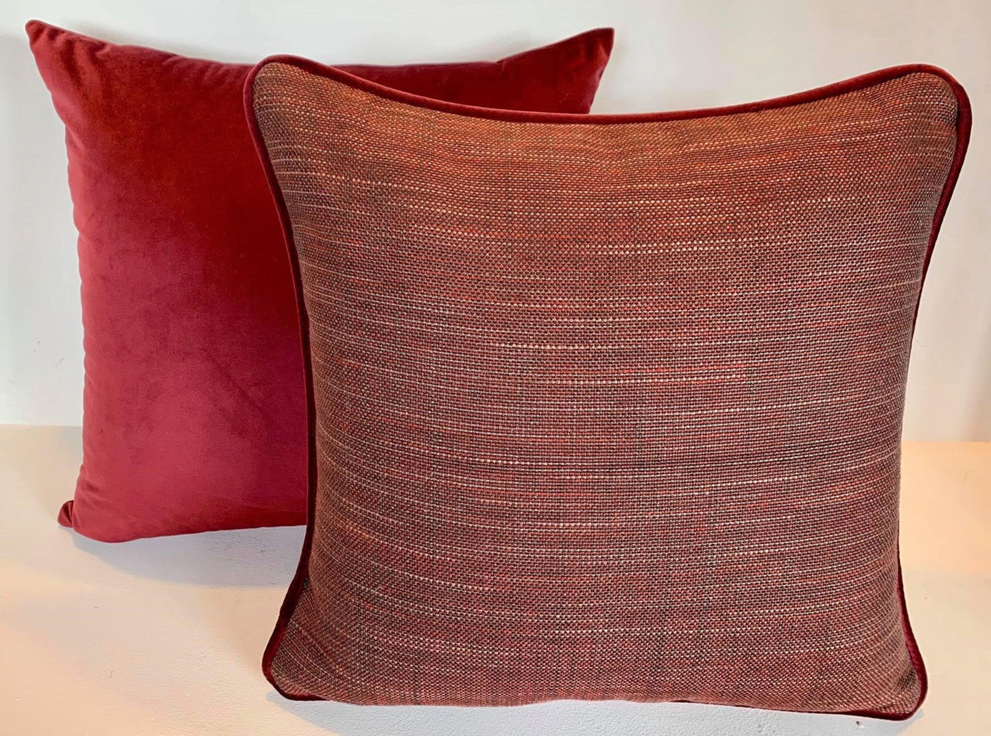 Set of 2 - Tierra Maroon -Cushion Cover- 41cm x 40 cm