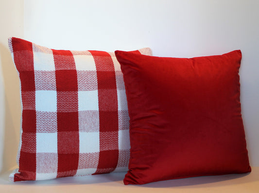 Red/White Checkerboard Set- Cushion Cover Set