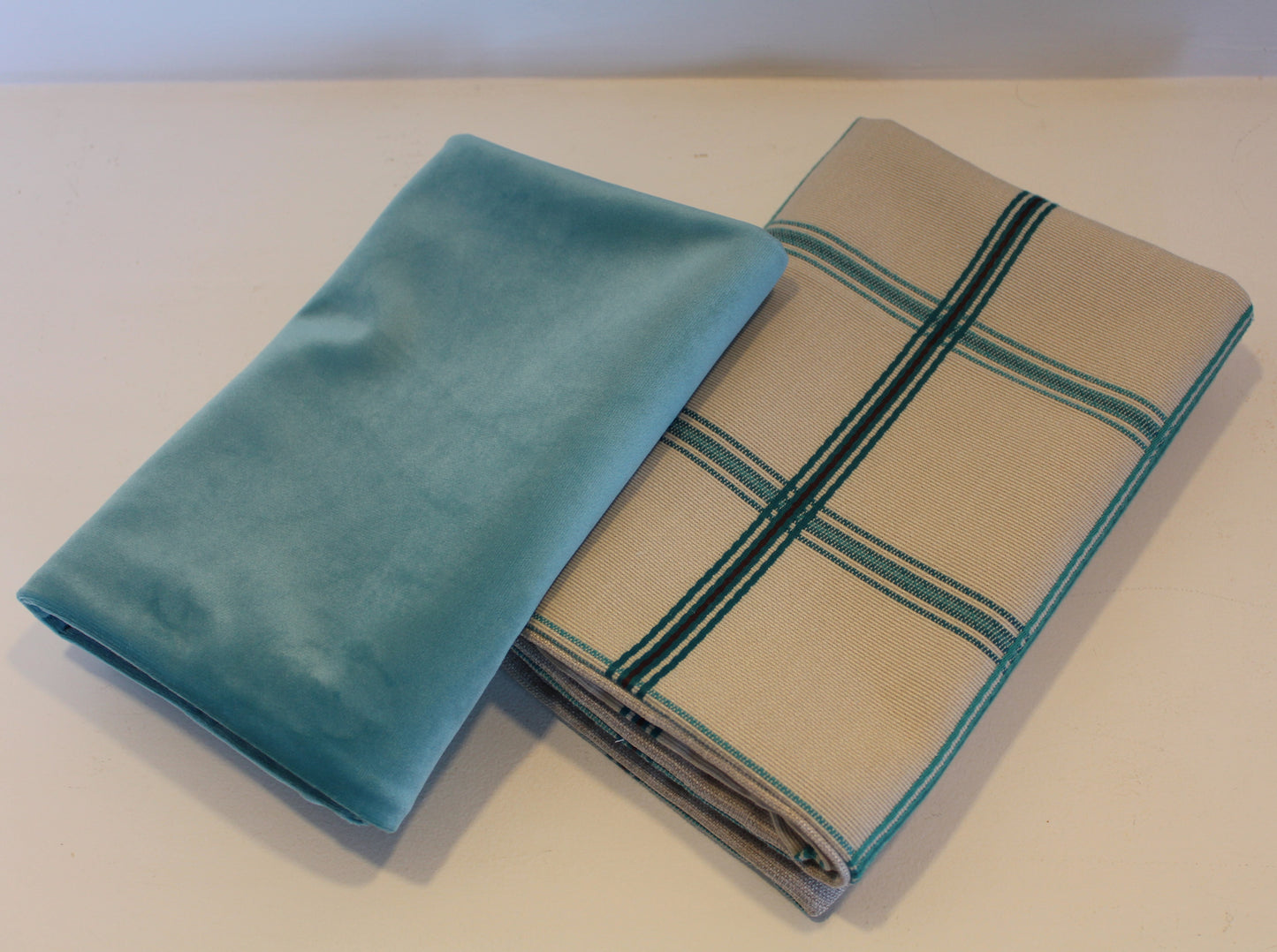 Aqua Checkerboard Set - Cushion Cover Set