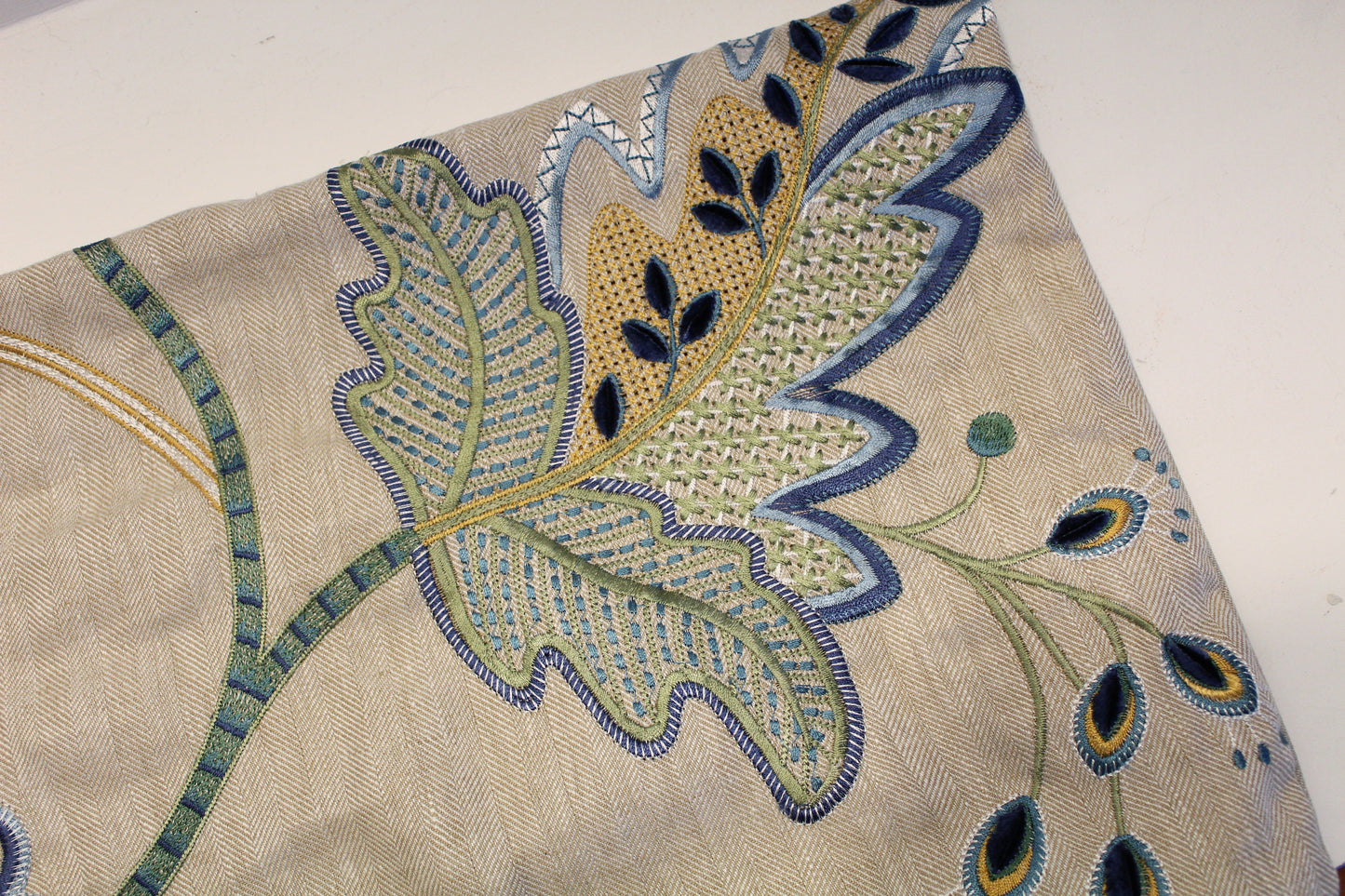 Leaf Embroidery - Cushion Cover - 60cm x 29cm