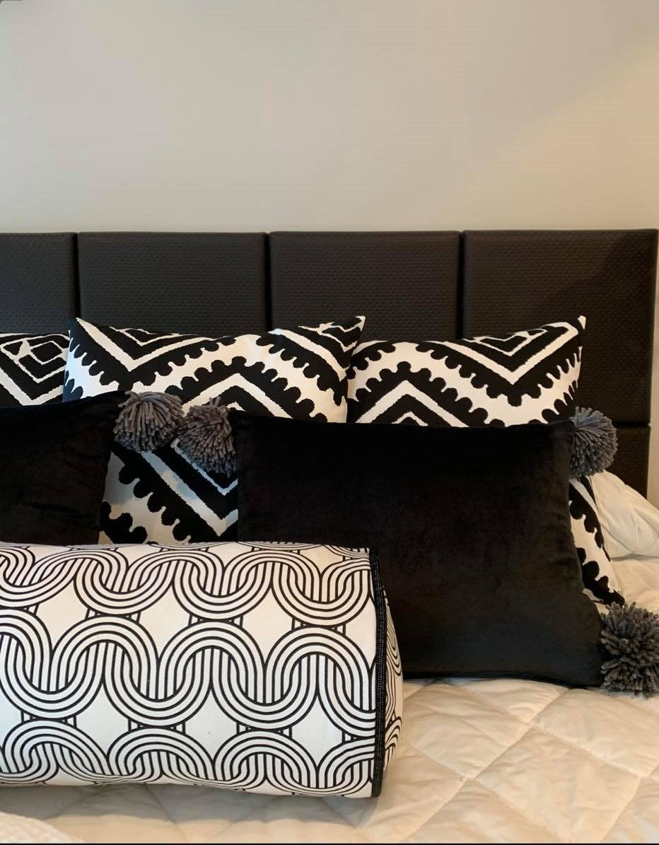 Black and White Tribal - Cushion Bed Set