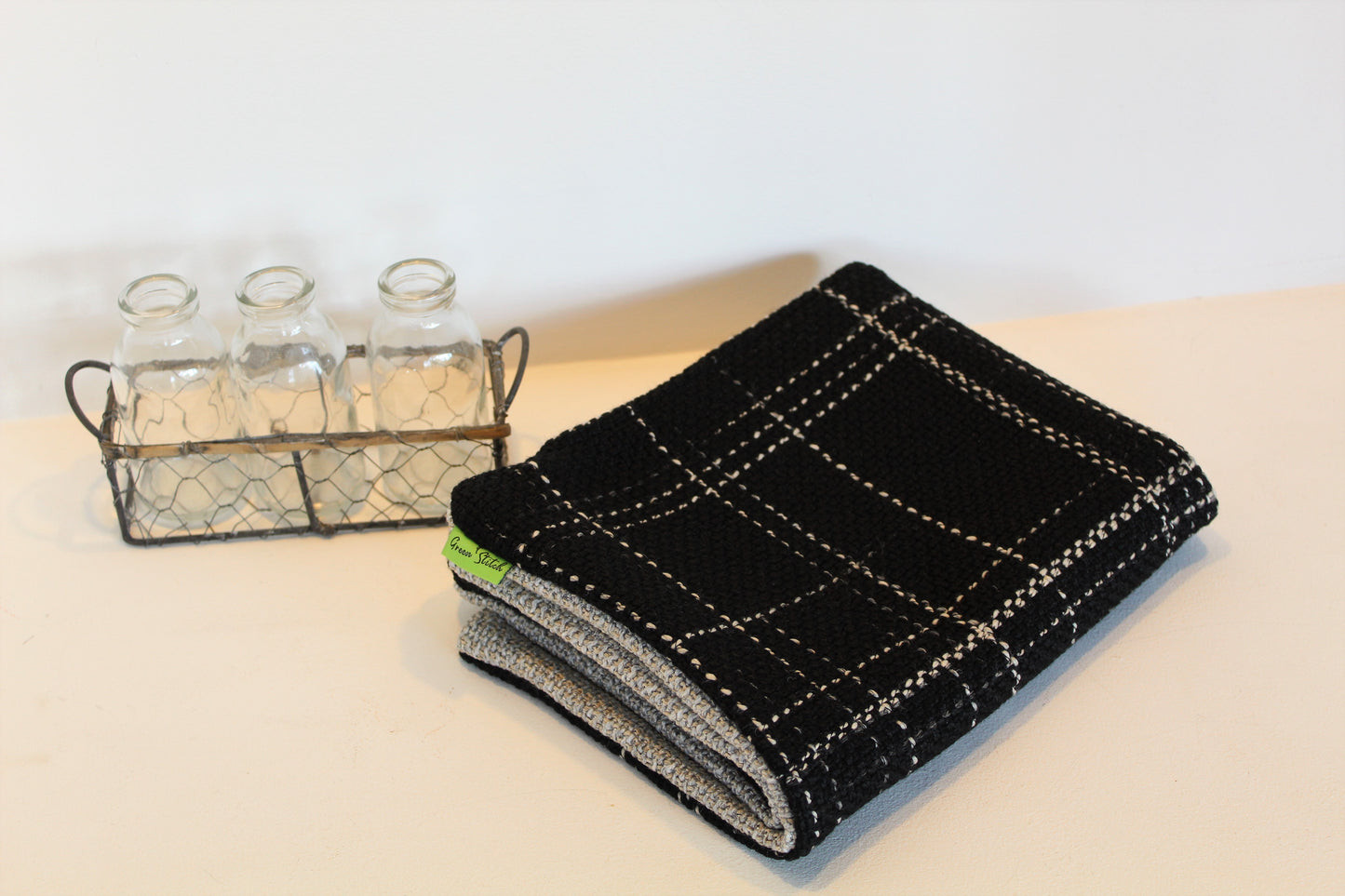 Set of 2 - linear Black - Cushion Cover - 53cm x 40cm