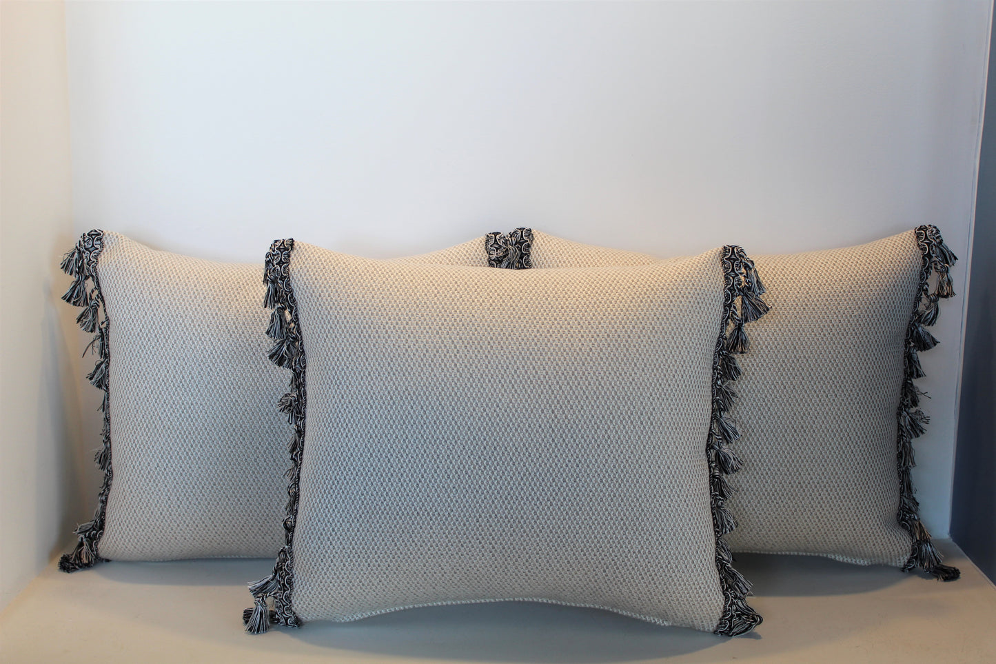 Black-Platinum Trim - Cushion Cover - 45cm x 40cm