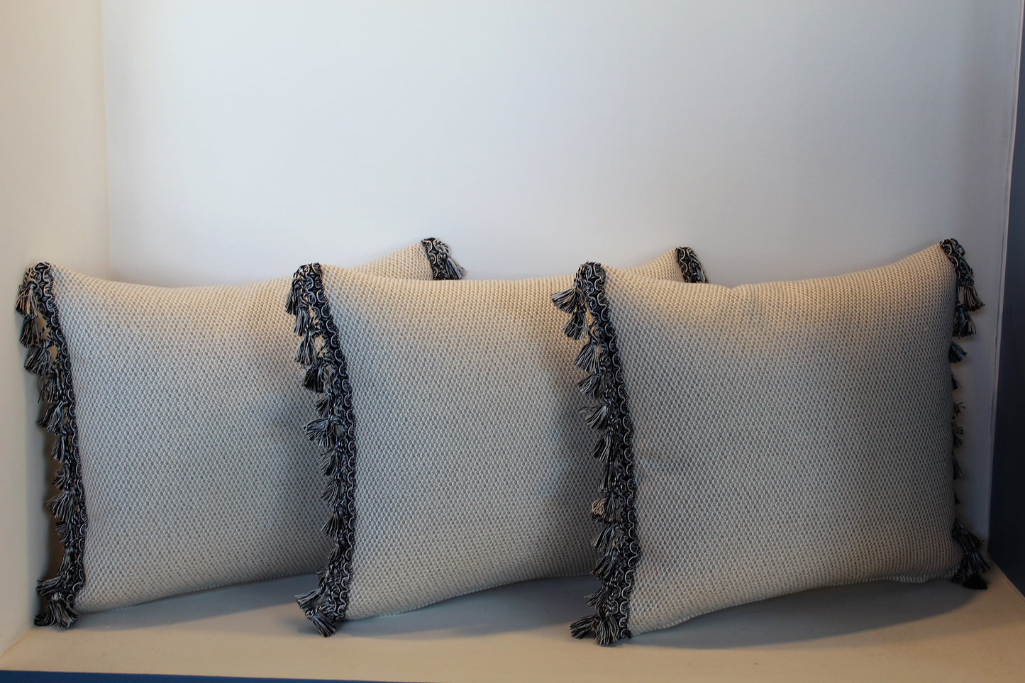 Black-Platinum Trim - Cushion Cover - 45cm x 40cm