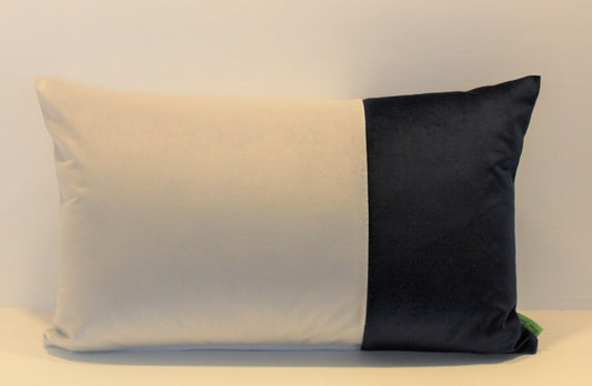 Set of 2 - Blue & Silver Contrast - Cushion Covers - 51cm x 32cm