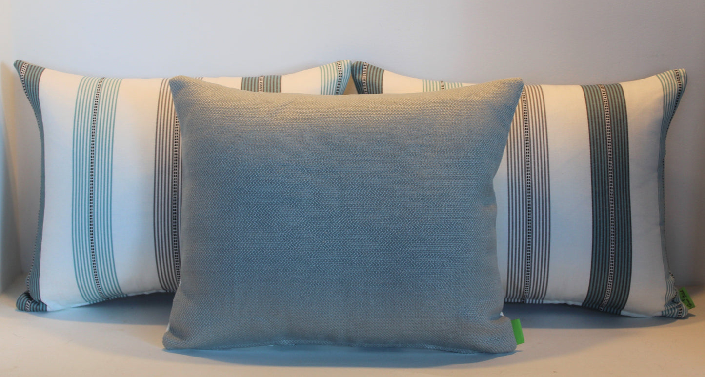 Hampton Blue/Grey Striped - Cushion Cover - 45cm x 35cm
