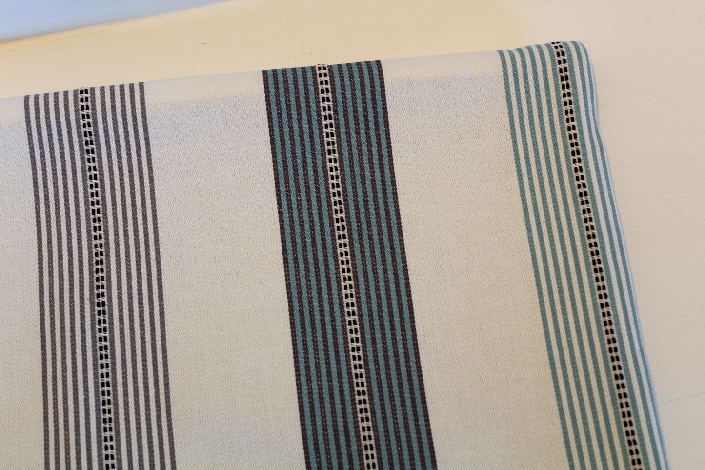 Hampton Blue/Grey Striped - Cushion Cover - 45cm x 35cm