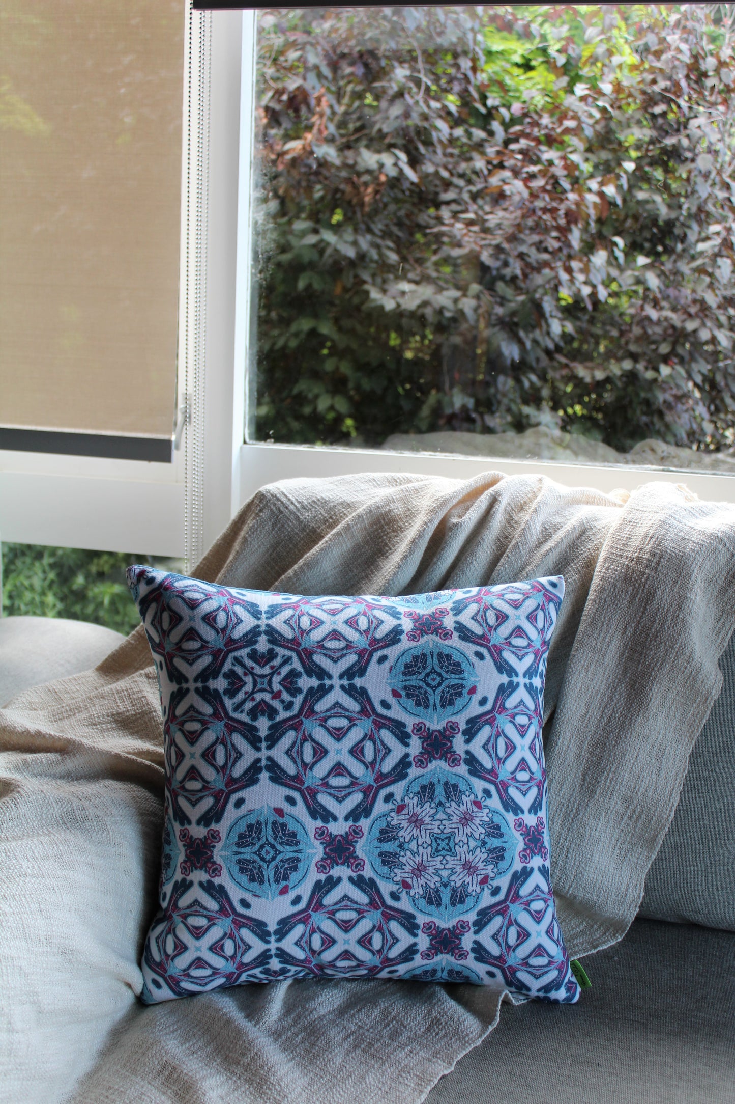 Blue Mosaic - 45cm x 45cm - Cushion Cover