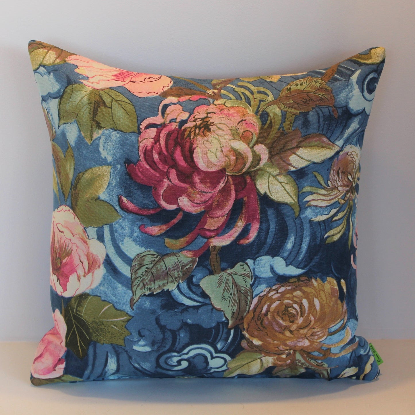 Peony Azul - Cushion Cover - 47cm x 47cm