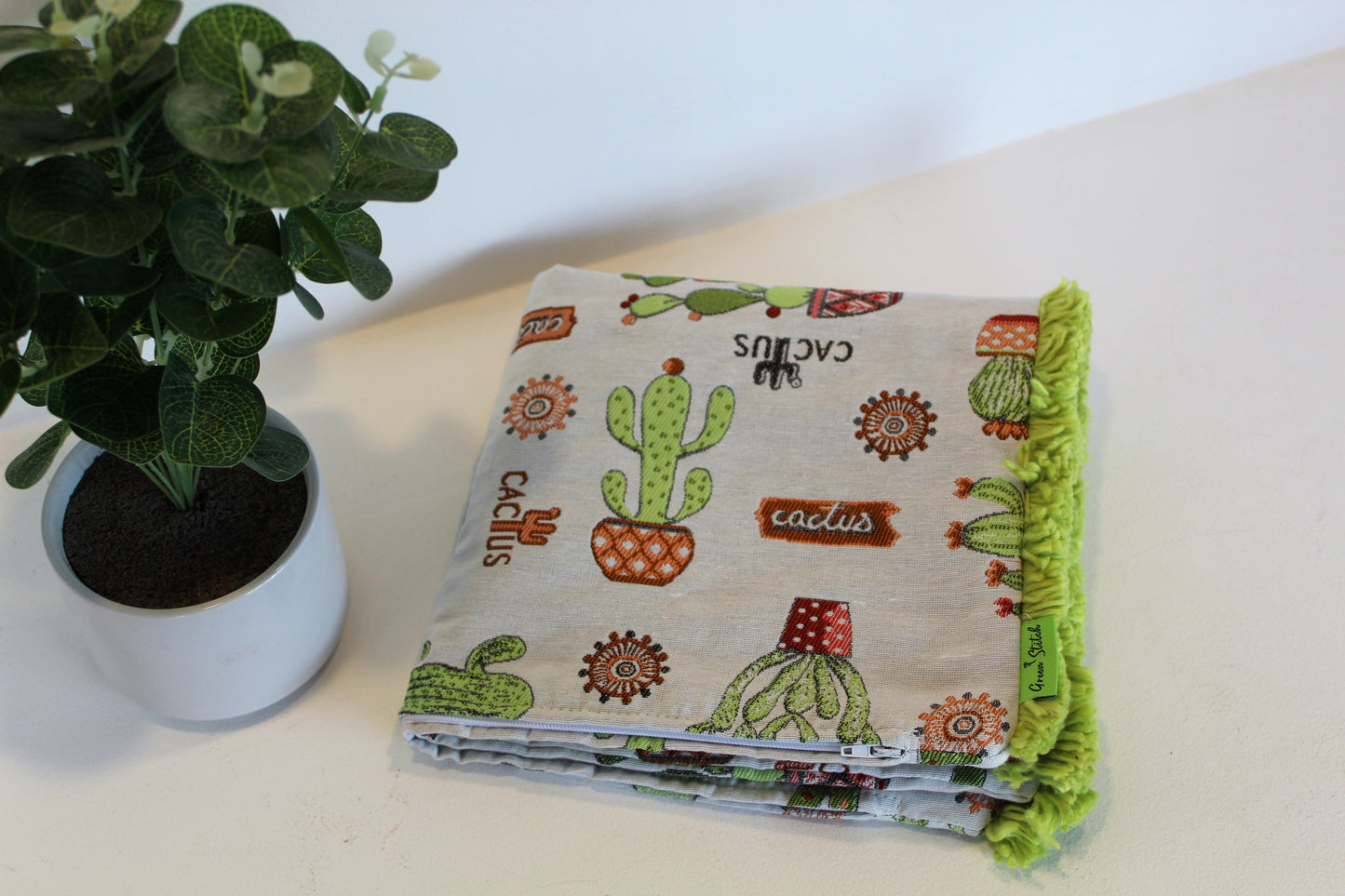 Green Cactus- Cushion Cover - 41cm x 44cm