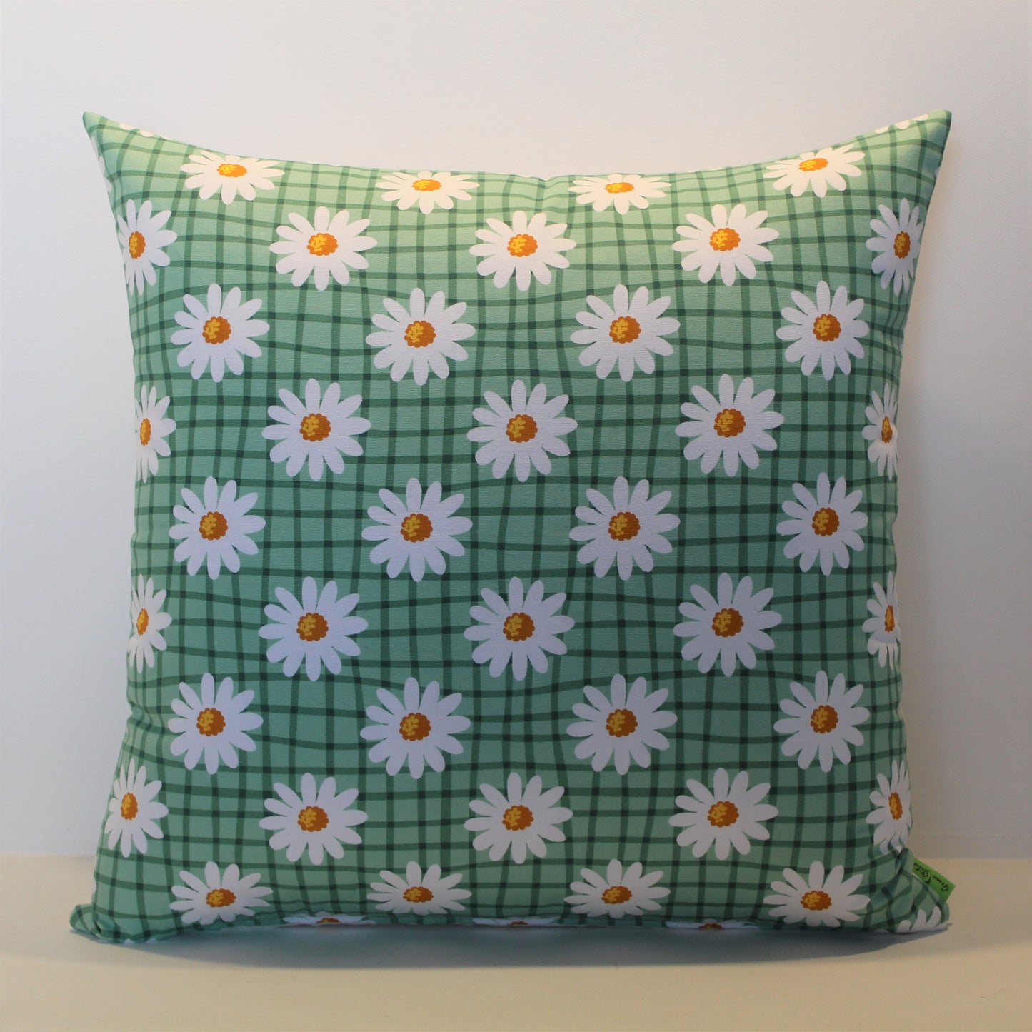 Green Daisy Check Set - Cushion Cover Set