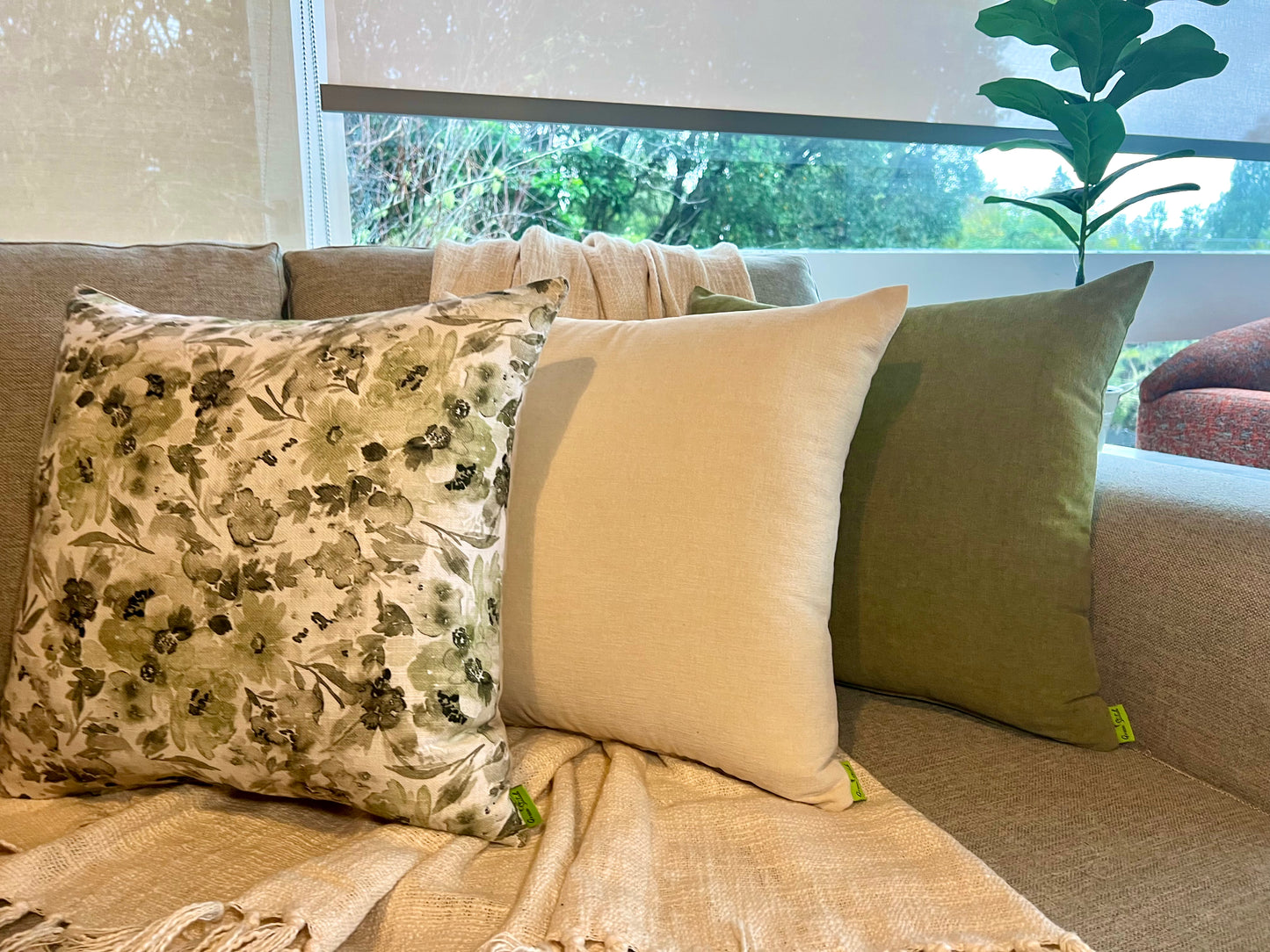 Green Flower Field Set - Cushion Cover Set
