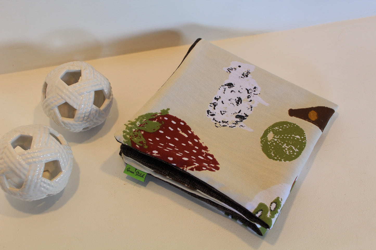 Kiwi Summer Creme & Red - Cushion Cover - 48cm x 45cm