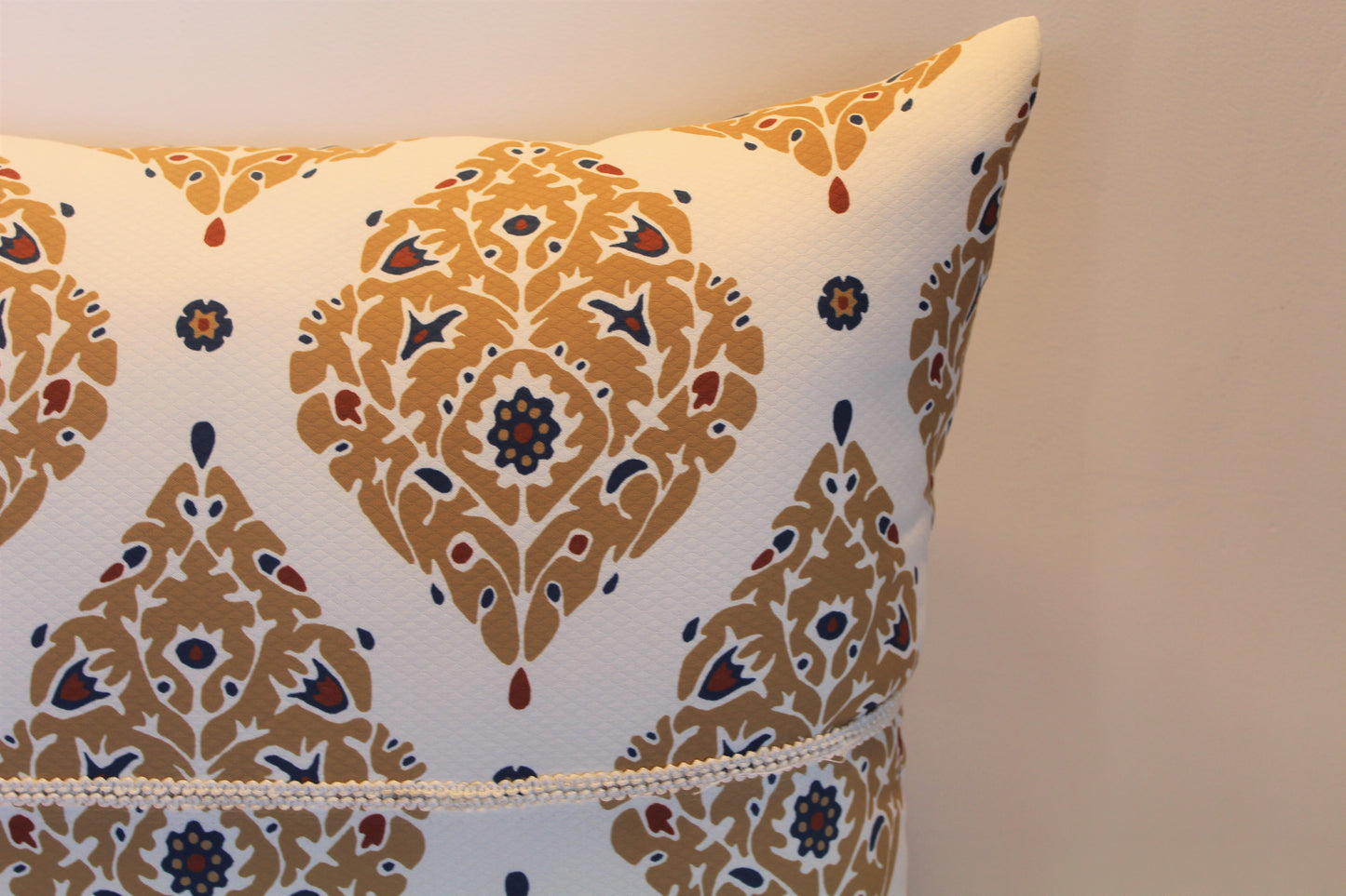 Mustard & Blue Mandelas - Cushion Cover - 54cm x 45cm