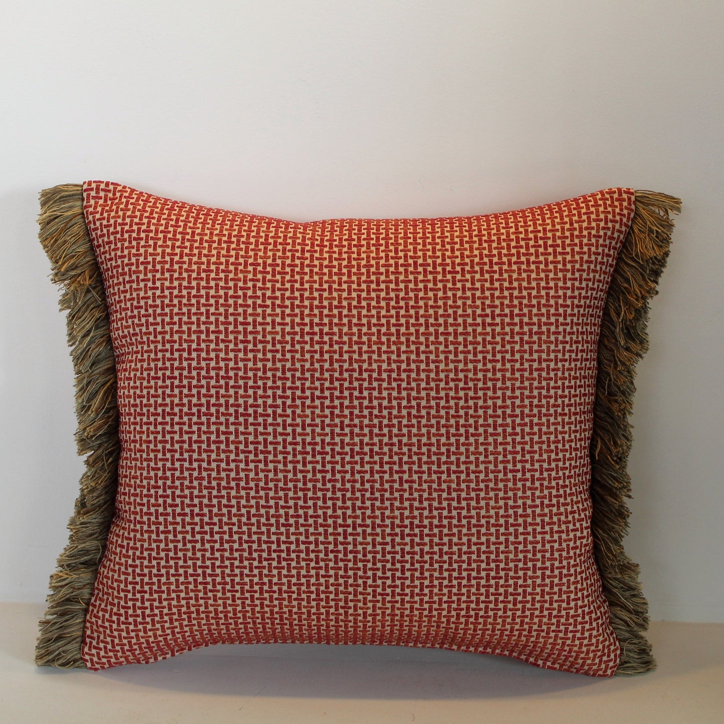 Orange-Red Trim - Cushion Cover - 44cm x 40cm