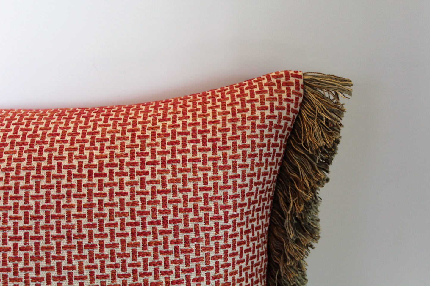 Orange-Red Trim - Cushion Cover - 44cm x 40cm