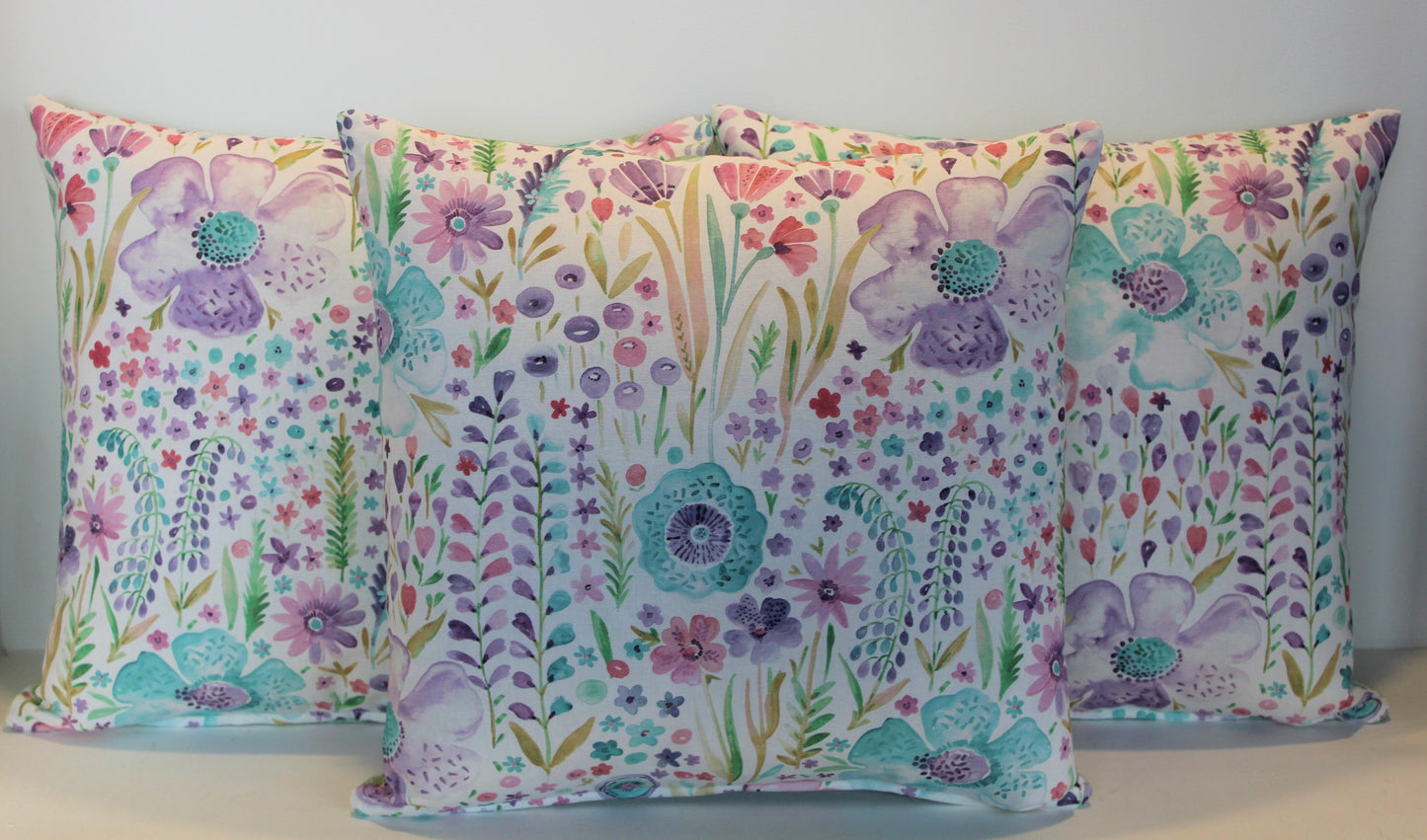 Summery Purple Flowers - Cushion Cover - 45cm x 45cm
