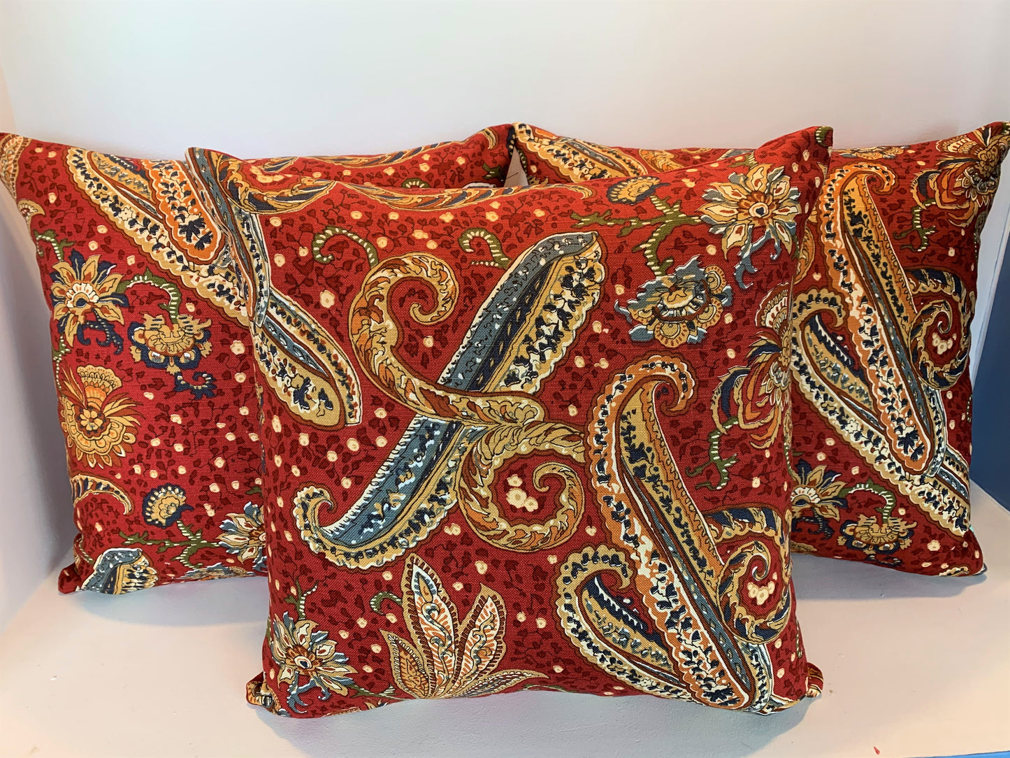 Red Abstract Floral - Cushion Cover - 48cm x 48cm