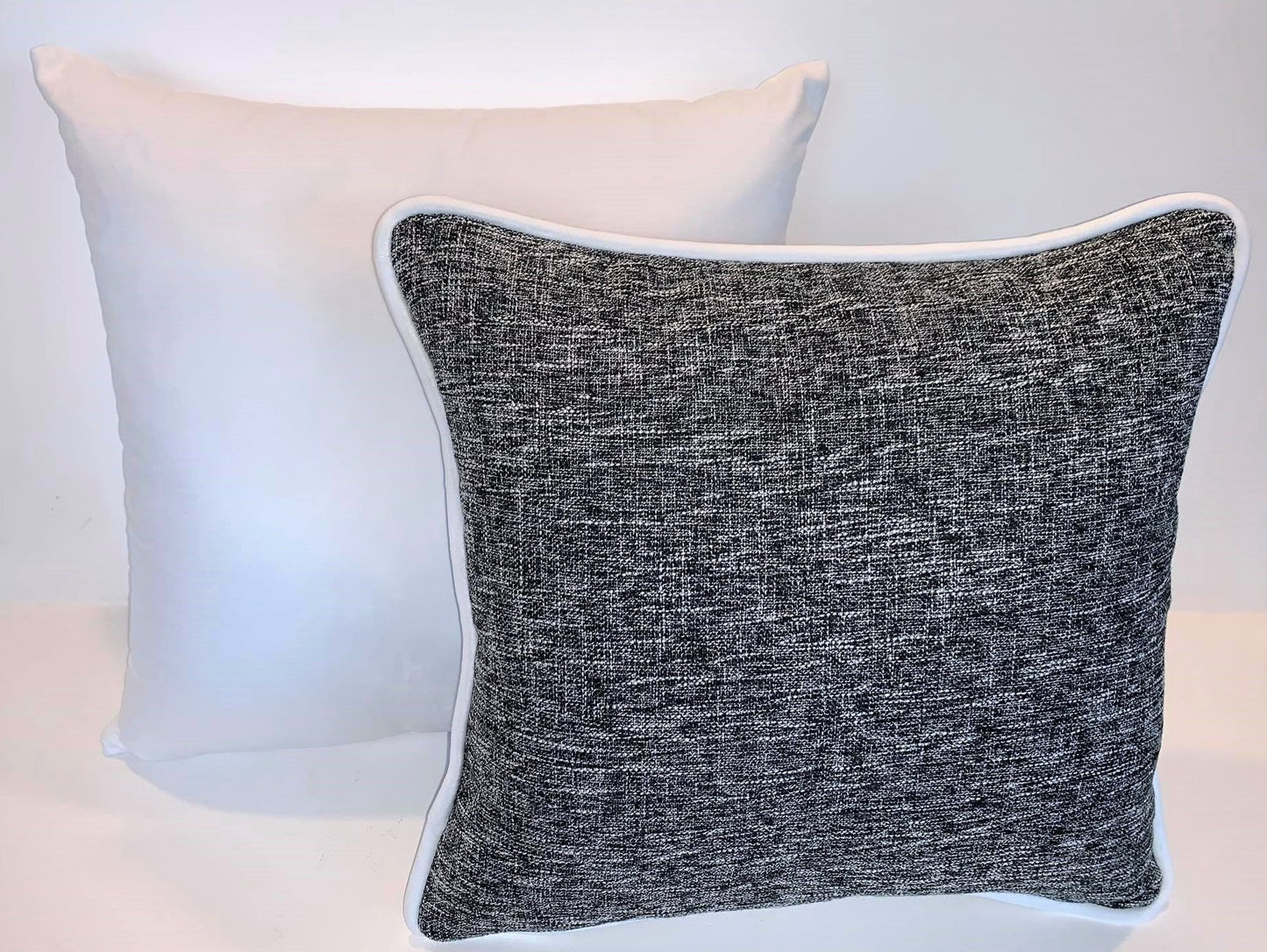 Set of 2 - Tierra black/white - Cushion Cover - 40cm x 37cm