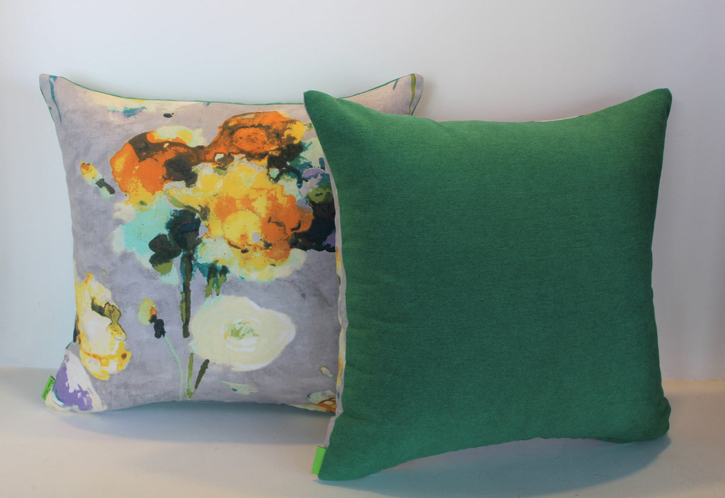 Grey & Yellow Abstract - Cushion Cover - 46cm x 46cm