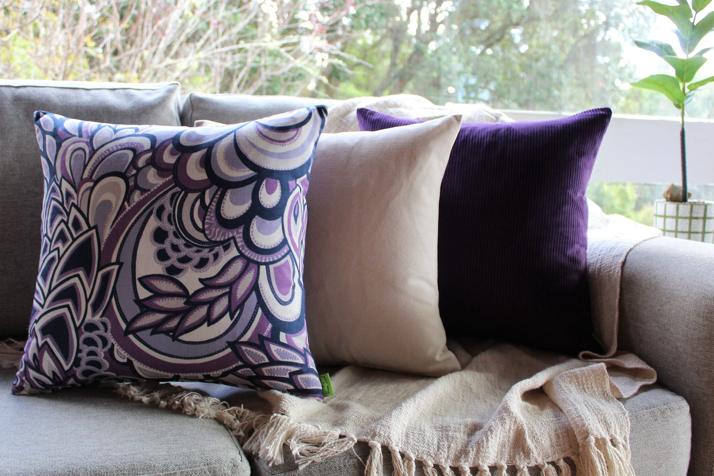 Purple Vines Set - Cushion Cover Set