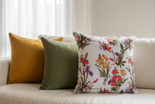 Painted Floral Bunch Set - Cushion Cover Set