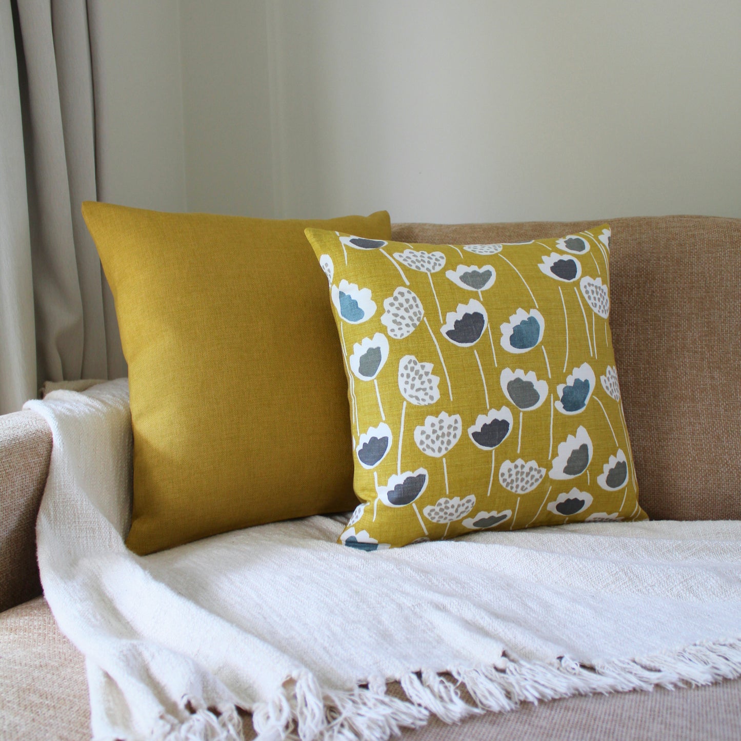 Mustard Tulip Set - Cushion Covers