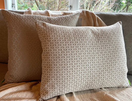 Beige & White Woven Set - Cushion Cover Set