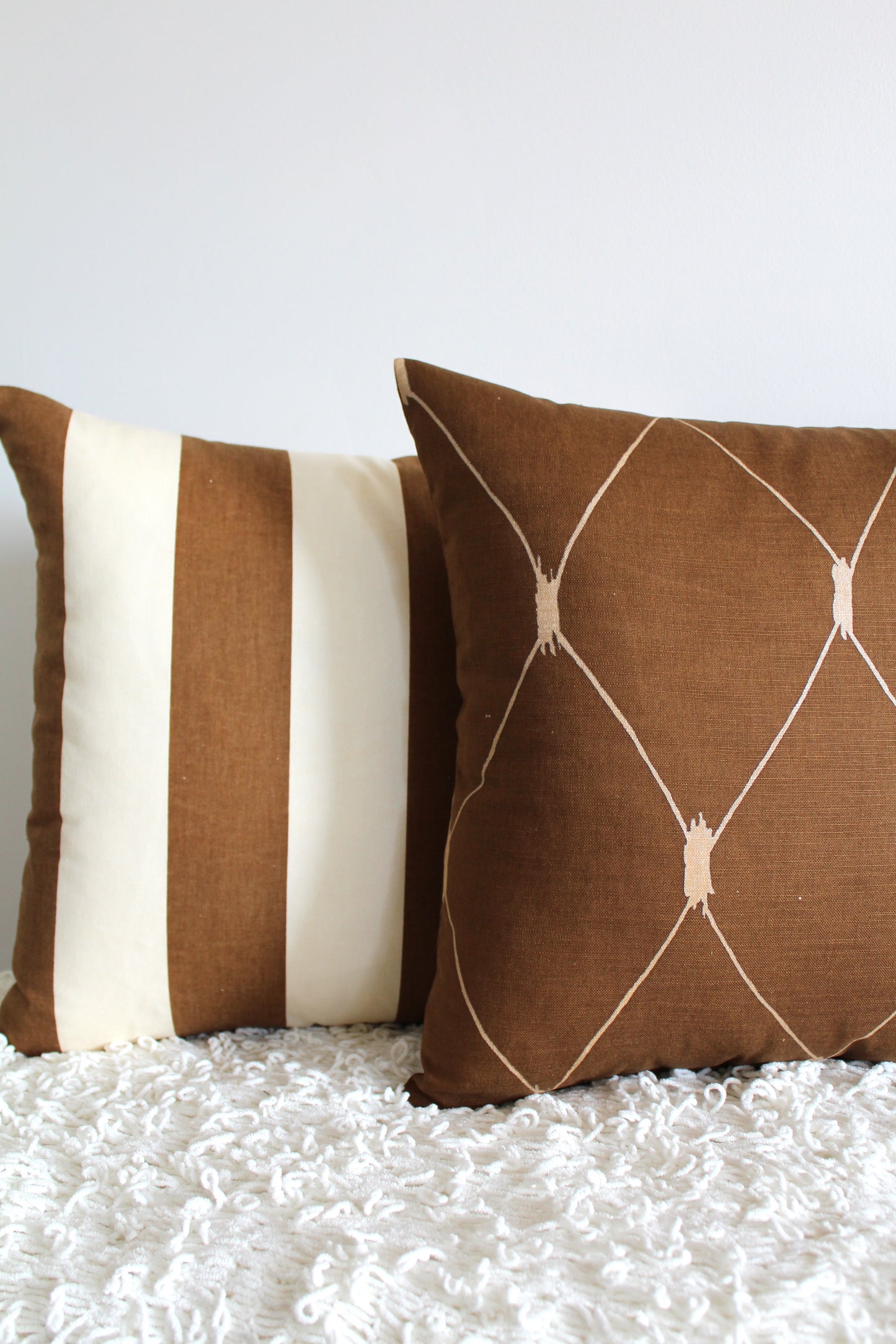 Mocha Stripe - Cushion Cover - 50cm x 50cm