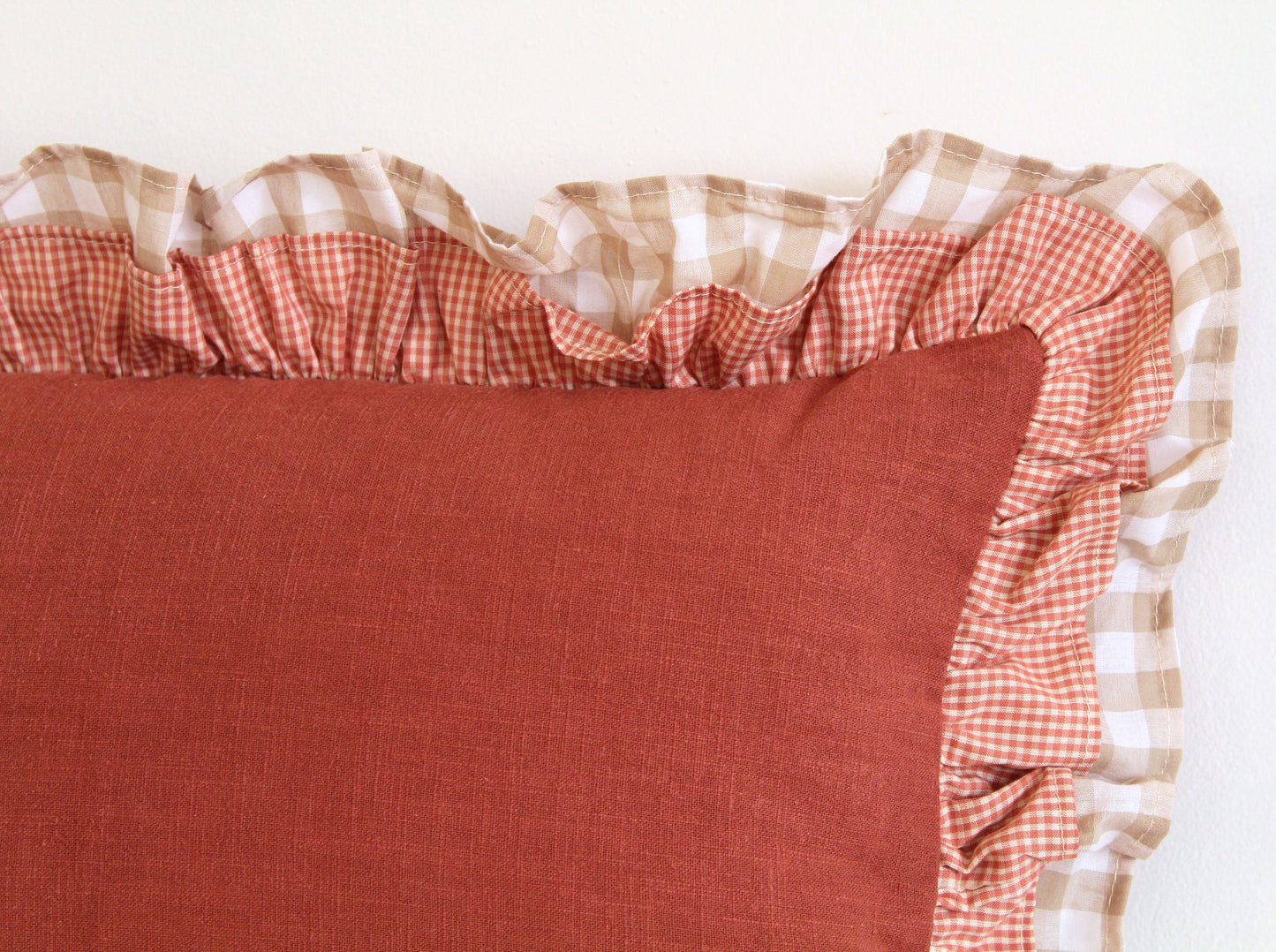 Cottage Clay Ruffle - Cushion Cover - 47cm x 33cm