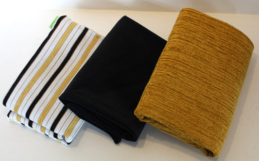 Mustard & Black Stripes Set - Cushion Cover Set