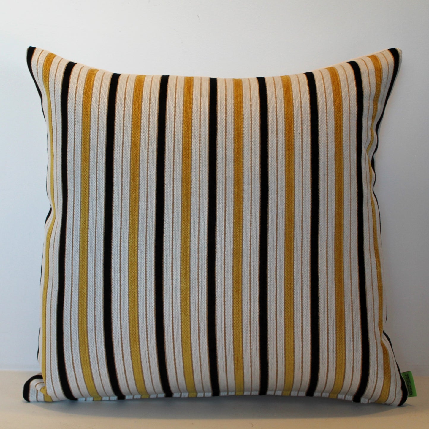 Mustard & Black Stripes Set - Cushion Cover Set