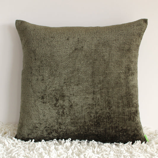 Textured Olive Teddy - Cushion Cover - 50cm x 50cm