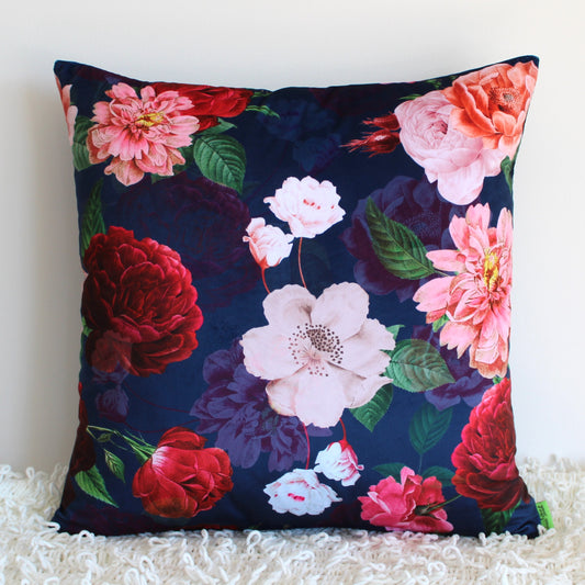 Rose Blue Velvet - Cushion Cover - 50cm x 50cm