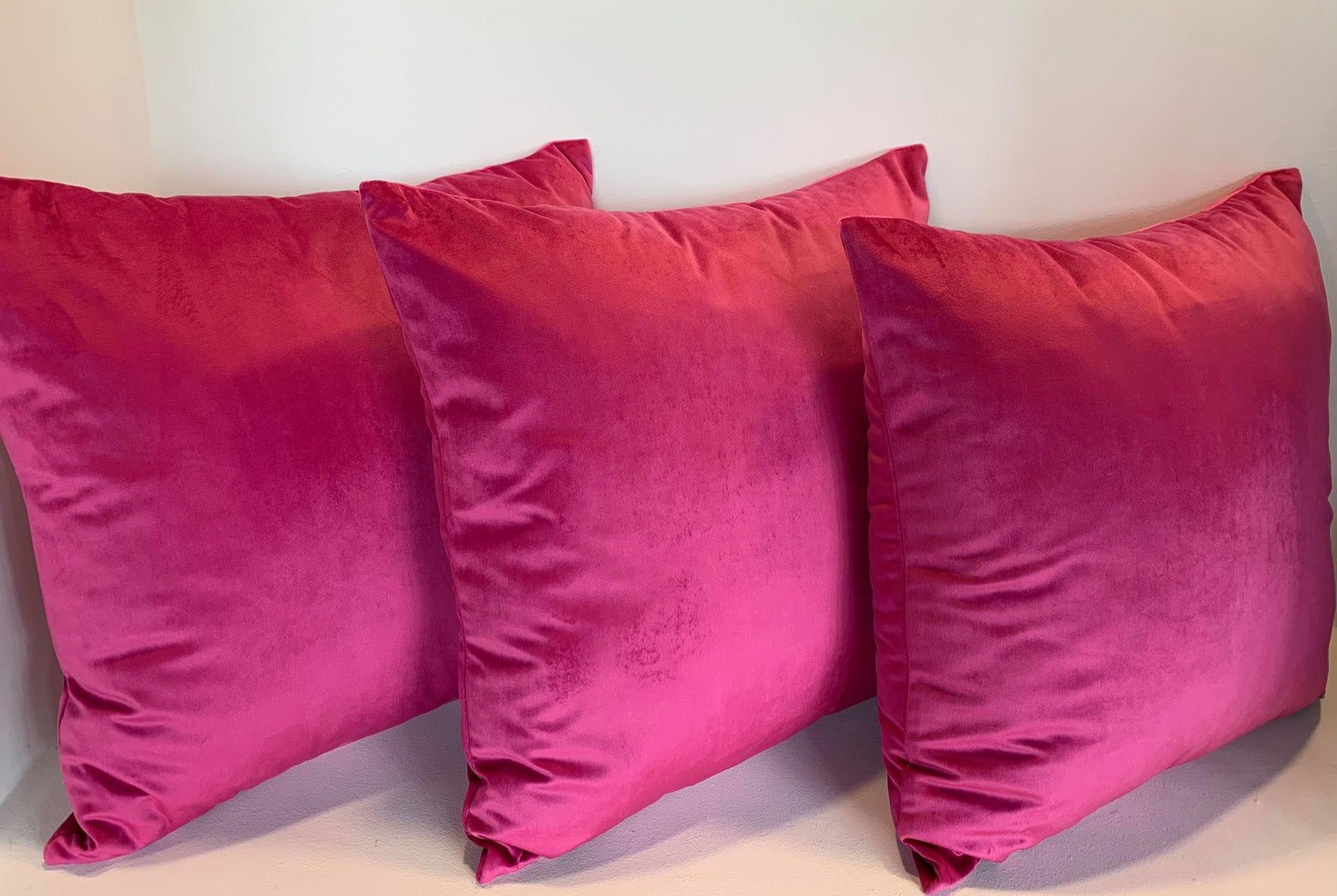 Bright Pink Velvet - Cushion Cover – Green Stitch NZ