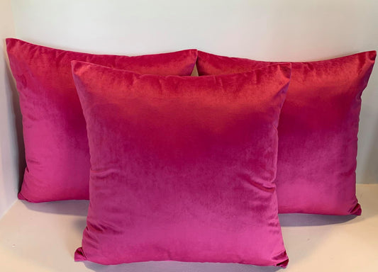 Bright Pink Velvet - Cushion Cover