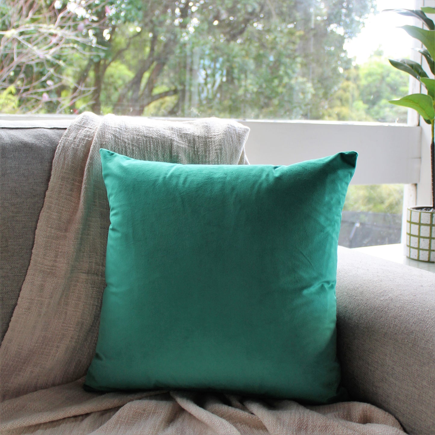 Jade Green Velvet - Cushion Cover