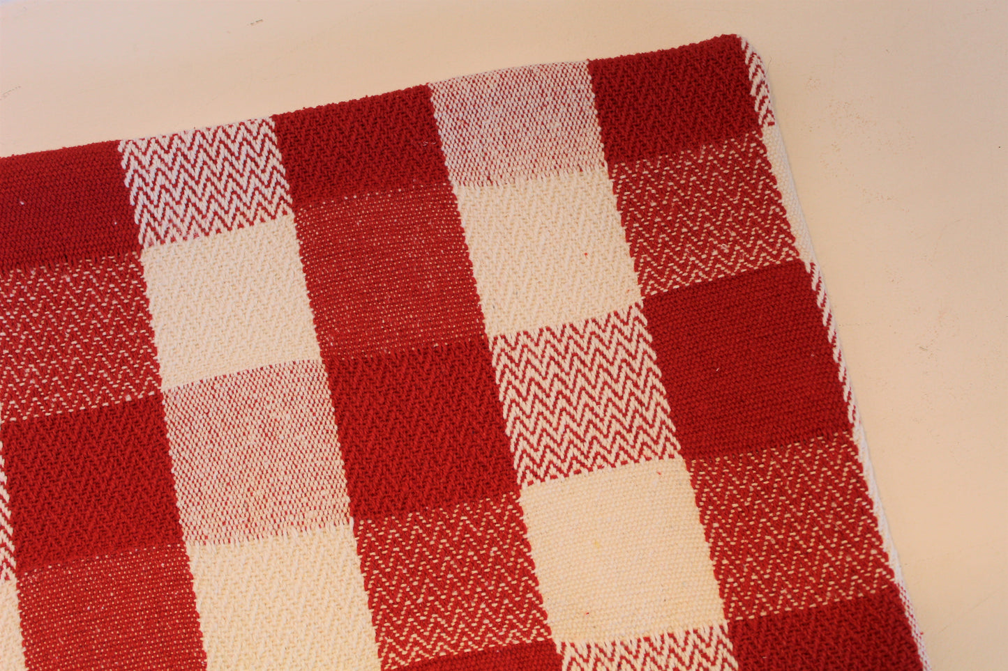 Red/White Checkerboard - Cushion Cover - 47cm x 47cm