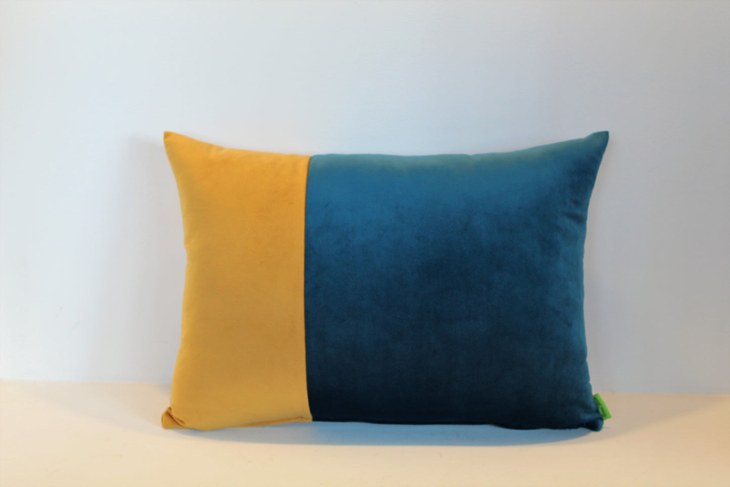 Set of 2 - Mustard & Teal Contrast - Cushion Covers - 50cm x 36cm