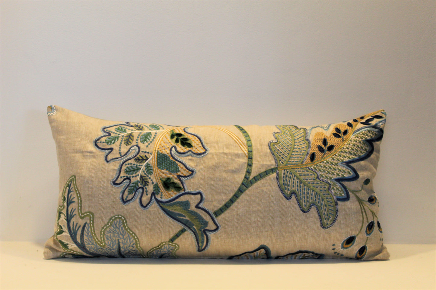 Leaf Embroidery  - Cushion Cover - 60cm x 29cm