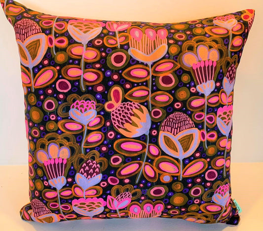 Boho Multi-Coloured floral - Cushion Cover - 47cm x 47cm